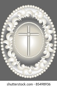 Abstract medallion Christ.Banner.