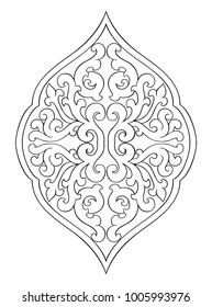 Abstract medallion for design. Template for carpet, wallpaper, textile and any surface. Vector pattern on a white background.