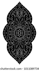 Abstract medallion for design. Template for carpet, wallpaper, textile and any surface. Vector pattern on a white background.