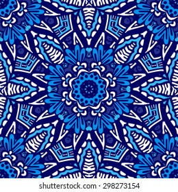 Abstract  medallion vector seamless pattern. Flourish ornament design