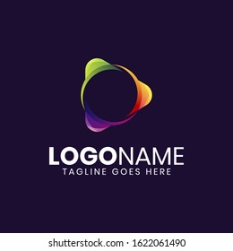 abstract media colorful circle logo design