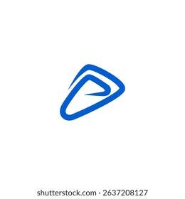 abstract media play logo in flat vector design