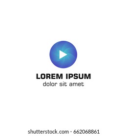Abstract media play. Vector logo template