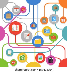 Abstract media scheme with modern icons
