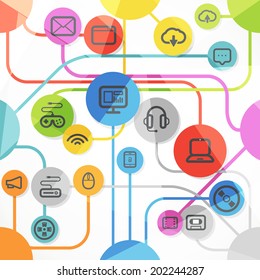 Abstract media scheme with modern icons