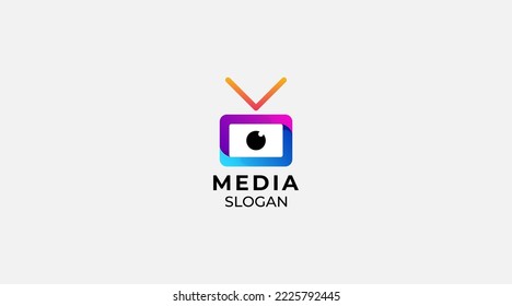 Abstract Media vector logo design Eye logo
