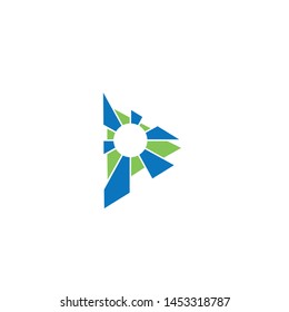 Abstract media vector logo. Media player logo. Multimedia company logo icon illustration.