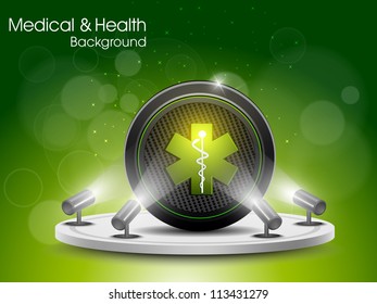 Abstract medical background with 3D caduceus medical symbol. EPS 10.