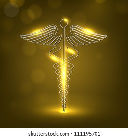 Abstract medical background with caduceus medical symbol. EPS 10.