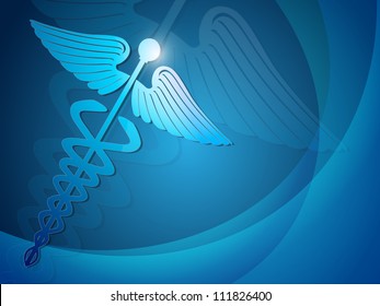 Abstract medical background with  caduceus medical symbol. EPS 10.