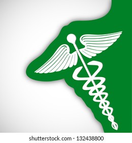 Abstract medical background with caduceus medical symbol. EPS 10.