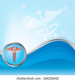 Abstract medical background with caduceus medical symbol. EPS 10.