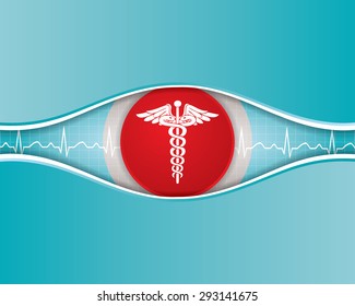 Abstract medical background with caduceus medical symbol. EPS 10.