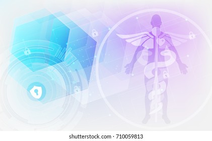 Abstract medical background with caduceus medical symbol. EPS 10., vector illustration.
