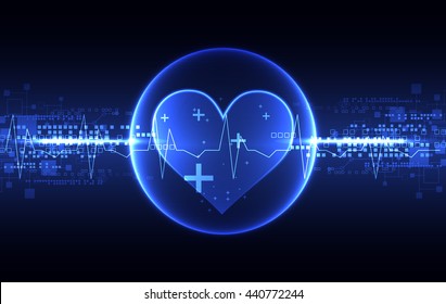 Abstract medical background. Cardiogram  theme. 