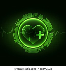 Abstract medical background. Cardiogram theme.