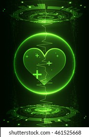 Abstract medical background. Cardiogram theme.