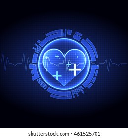 Abstract medical background. Cardiogram theme.