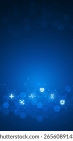 Abstract medical background. Medical design with concept and idea for healthcare technology. Healthcare Medical Background. Healthcare Symbols.