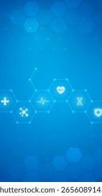 Abstract medical background. Medical design with concept and idea for healthcare technology. Healthcare Medical Background. Healthcare Symbols.