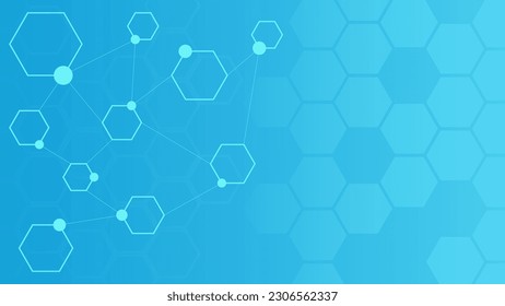 Abstract medical background design. Hexagonal shapes molecular structure for medicine, chemistry, science and technology background. Vector illustration.
