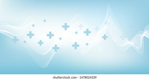 Abstract medical background DNA research, molecule, genetics, genome, DNA chain. Genetic analysis art concept with hexagons, waves, lines, dots. Biotechnology network concept molecule, vector.
