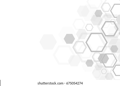 Abstract medical background. DNA research. Hexagonal structure molecule and communication background for medicine, science, technology. Vector illustration