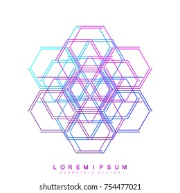 Abstract medical background. Hexagonal carcass, genetic connection. Structure molecule and communication background. Vector illustration