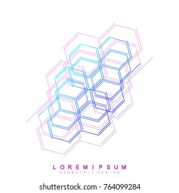 Abstract medical background. Hexagonal carcass, genetic connection. Structure molecule and communication background. Vector illustration.