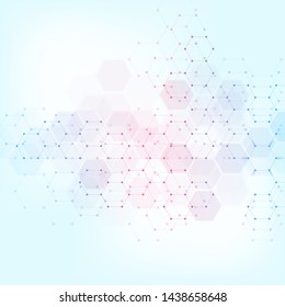 Abstract medical background with hexagons pattern. Concepts and ideas for healthcare technology, innovation medicine, health, science and research. Vector illustration