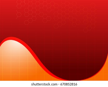 Abstract Medical background with molecules in red and orange colors.