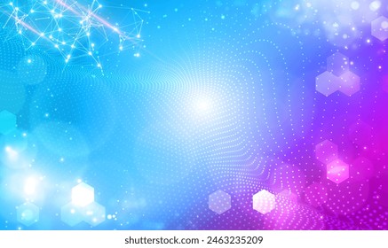 Abstract medical background and science background with Particles and Hexagons. Medicine genetic biotechnology and science technology for business solution and presentation. Science tech Vector EPS10.