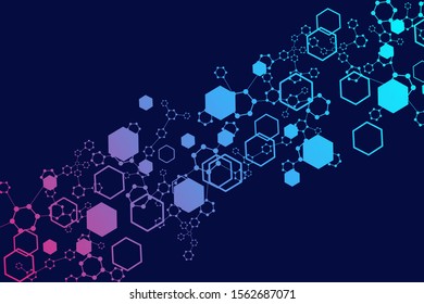 Abstract medical background and science background. Technology hexagons structure or molecular connect elements.