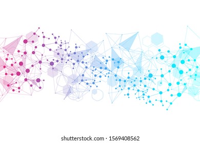 Abstract medical background and science background. Technology hexagons structure or molecular connect elements.