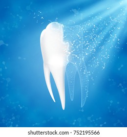 Abstract medical background. Tooth reconstruction. Dental clinic concept. 