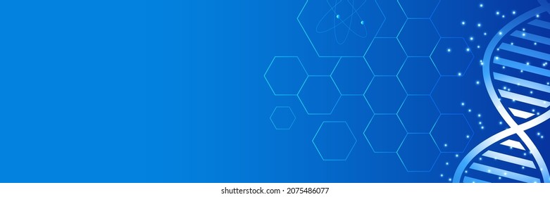 Abstract Medical Banner Background. Template Design With Concept And Idea For Healthcare Technology, Innovation Medicine, Health, Science And Research. Medical Pattern Website Header Or Web Banner