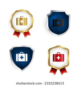 Abstract Medical Briefcase Badge and Label Collection, can be used for business designs, presentation designs or any suitable designs.