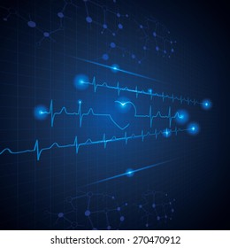 Abstract Medical Cardiology Ekg Background  