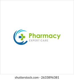 Abstract Medical Care Logo Design with Hand and Cross Symbol Representing Health Wellness Clinic Family Insurance Pharmacy and Community Service in Modern Vector Style