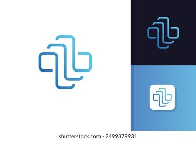 abstract medical cross logo design icon vector template