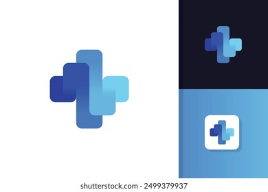 abstract medical cross logo design icon vector template