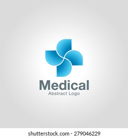 Abstract Medical cross logo template. Corporate branding identity