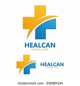 Abstract medical cross logo template.