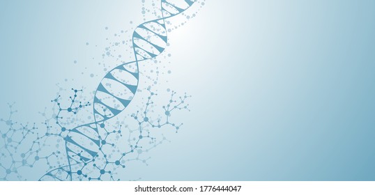 Abstract medical dna background and healthcare technology health science and research Vector illustration