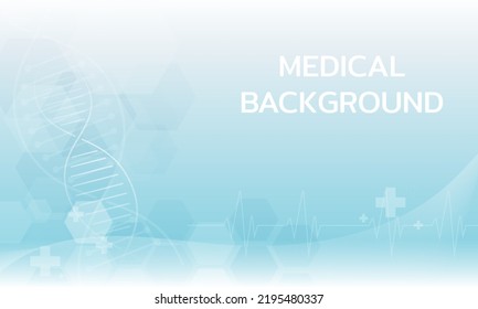 Abstract medical and DNA and molecule with a medical symbol. technology background with hexagons futuristic molecule Abstract medical background. Medial background DNA and medical and molecule concept