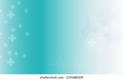 Abstract medical and DNA and molecule with a medical symbol. technology background with hexagons futuristic molecule Abstract medical background. Medial background DNA and medical and molecule concept