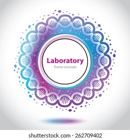 Abstract medical emblem - violet and blue background - Science and Research - laboratory test - stock vector