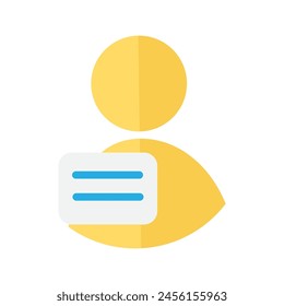 Abstract medical facility patient avatar icon. Identification in clinic, medical stroked cartoon element for modern and retro design. Simple color vector pictogram isolated on white background