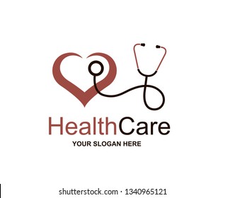 Abstract Medical Halth Care Icon With Stethoscope And Heart