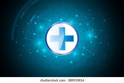 abstract medical health care science innovation concept with logo design background